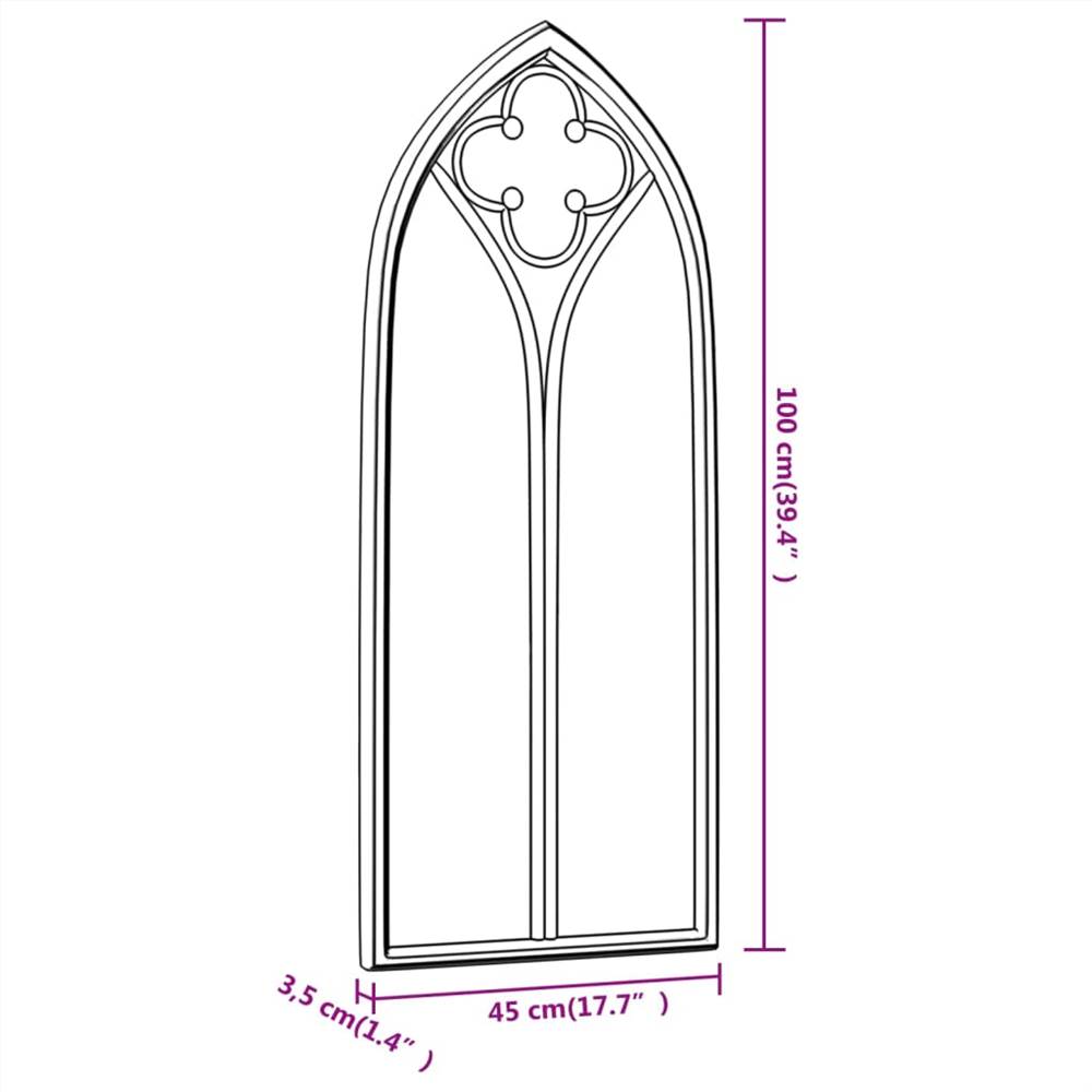 Mirror Black 100x45 cm Iron for Indoor Use