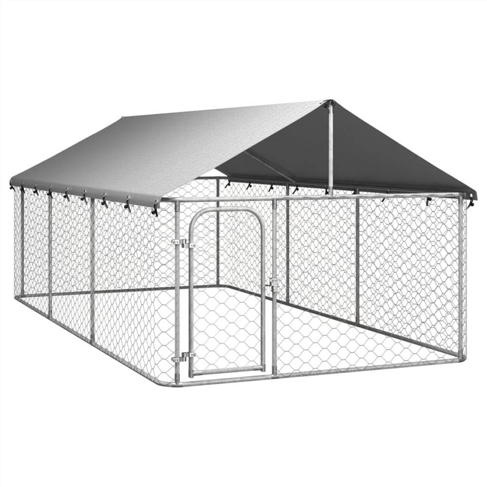 

Outdoor Dog Kennel with Roof 400x200x150 cm