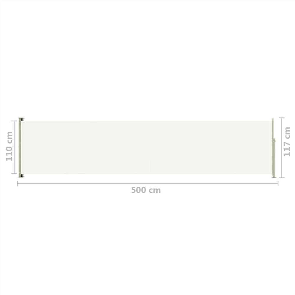 Patio Retractable Side Awning 117x500 cm Cream