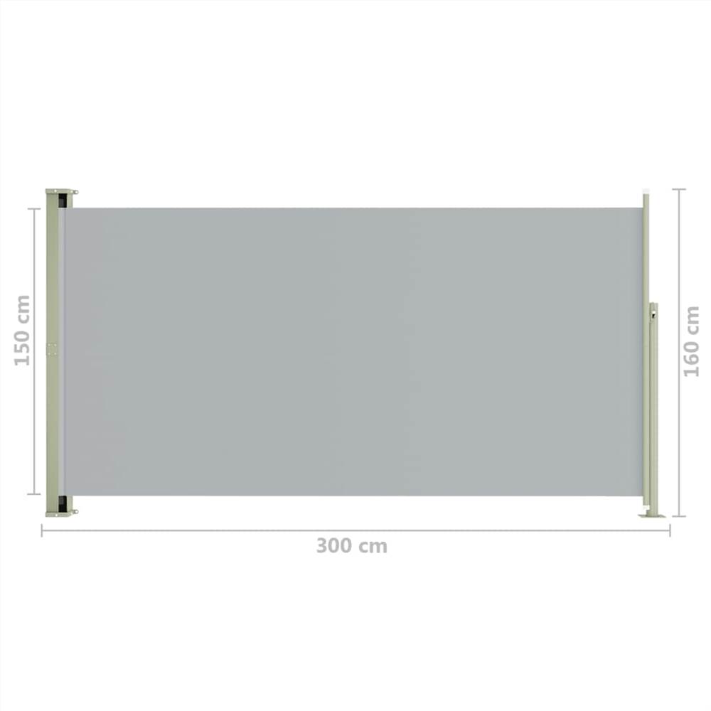 Patio Retractable Side Awning 160x300 cm Grey