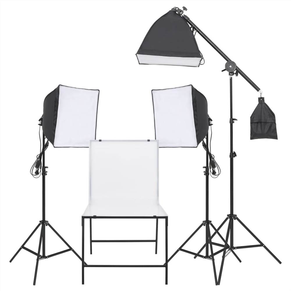 Kit d'éclairage pour studio photo avec table de prise de vue