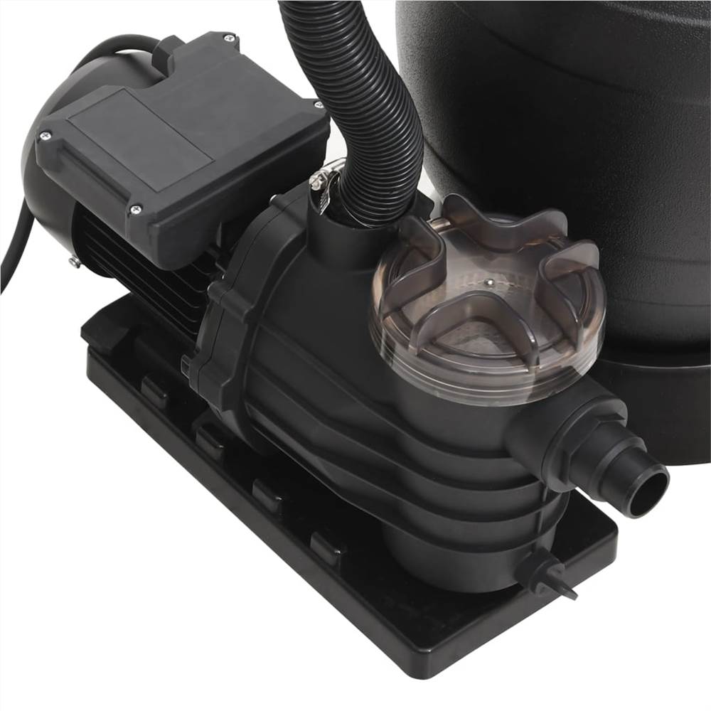 Pool Sand Filter with 6-Way Valve Black