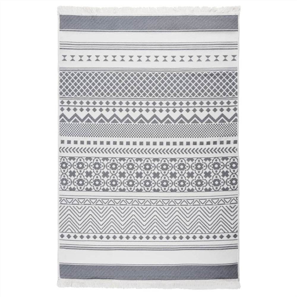 

Rug Grey and White 160x230 cm Cotton