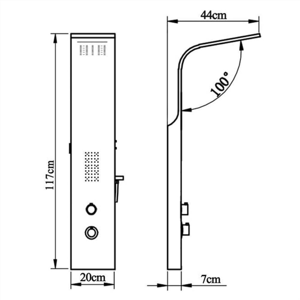 Shower Panel System Stainless Steel Curved