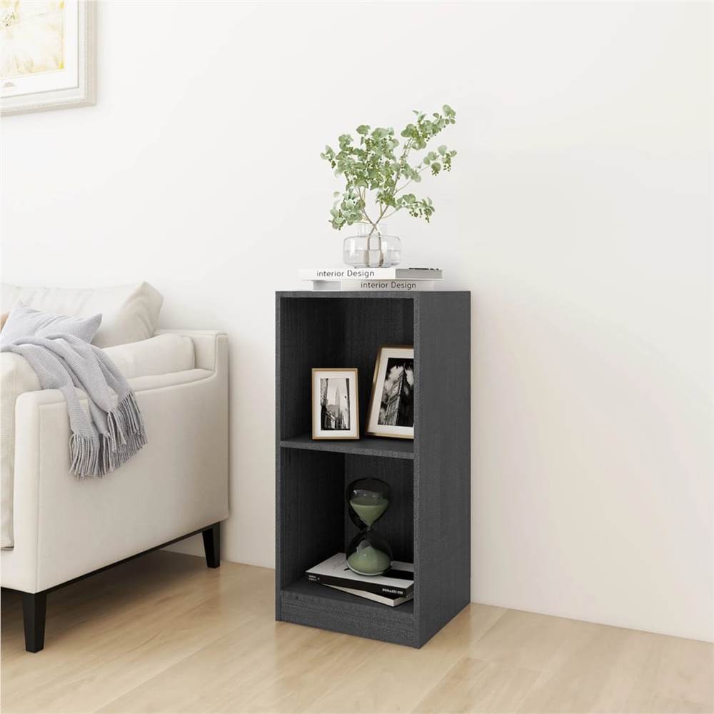 

Side Cabinet Grey 35.5x33.5x76 cm Solid Pinewood