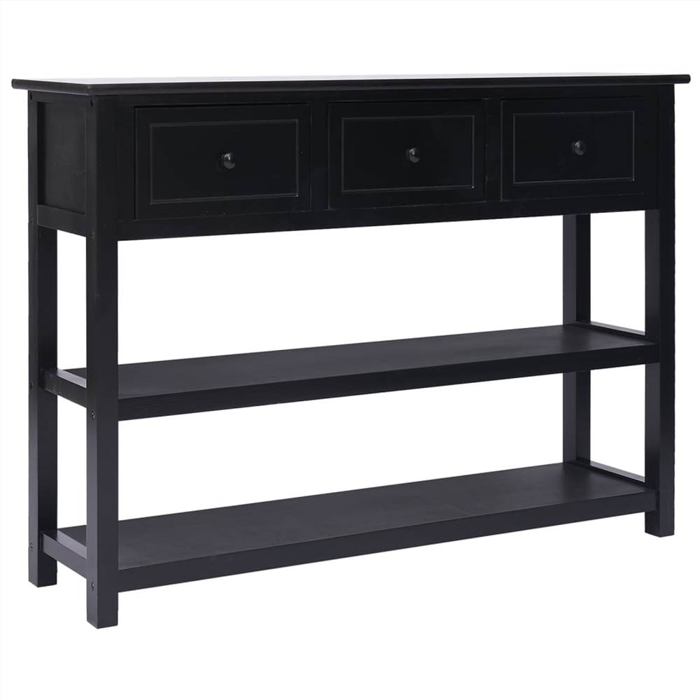 Sideboard Black 108x30x76 cm Solid Paulownia Wood