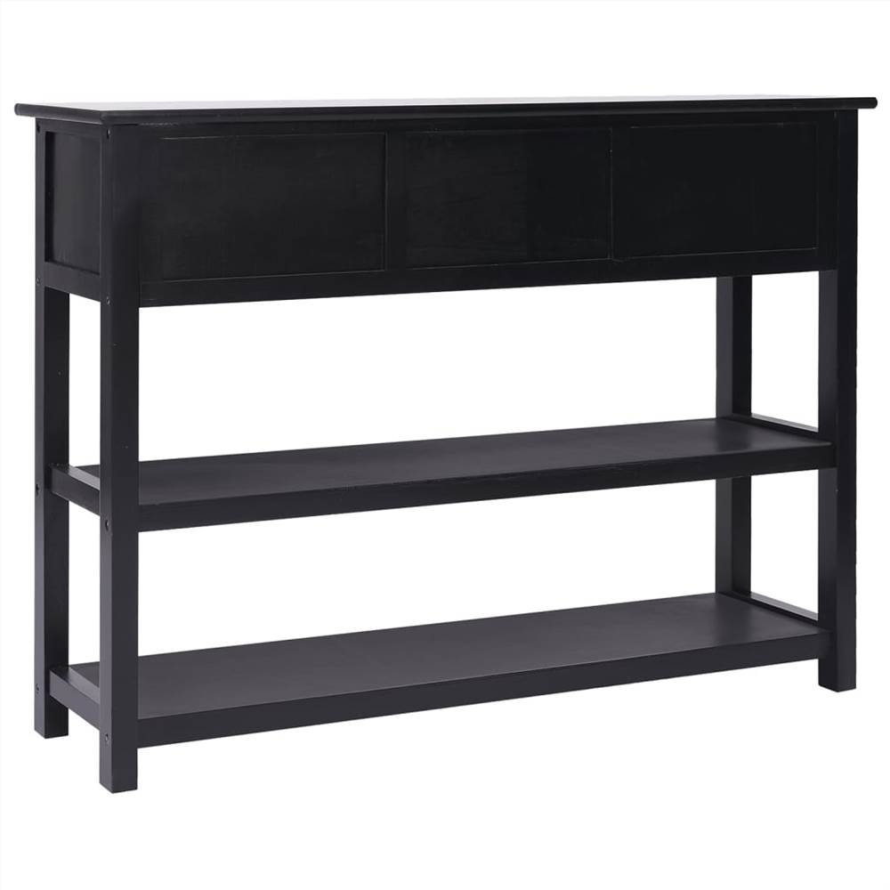 Sideboard Black 108x30x76 cm Solid Paulownia Wood