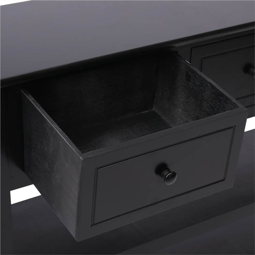 Sideboard Black 108x30x76 cm Solid Paulownia Wood