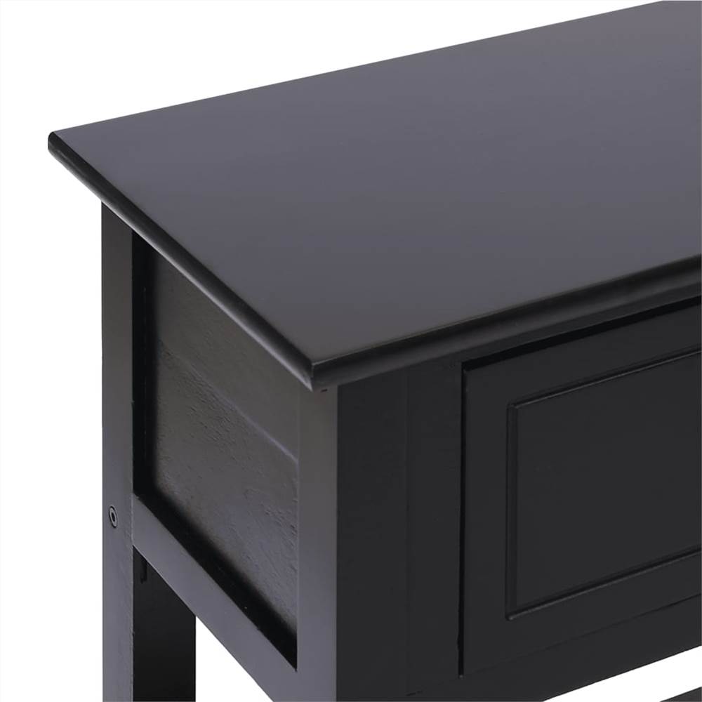 Sideboard Black 108x30x76 cm Solid Paulownia Wood