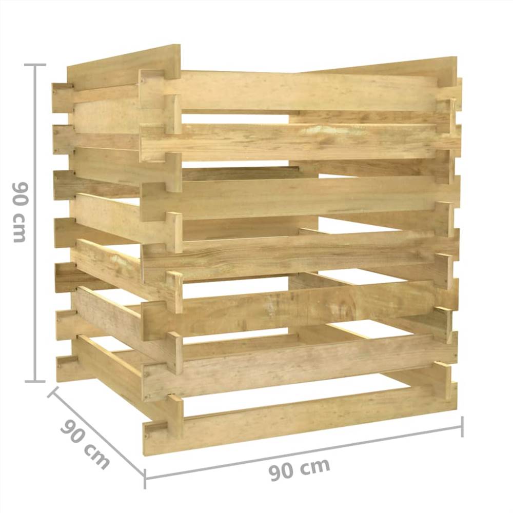 Slatted Garden Composter 90x90x90 cm Impregnated Pinewood