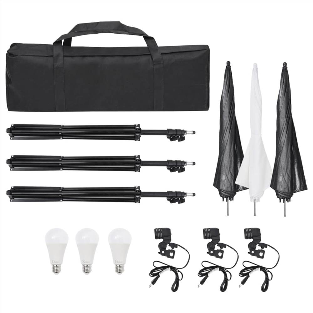Studio Lighting Set with Tripods & Umbrellas
