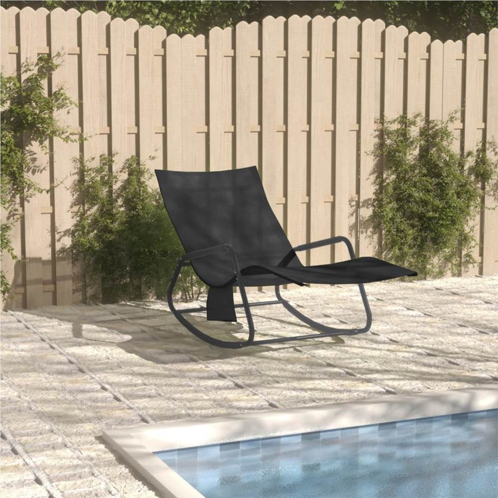 

Sun Lounger Steel and Textilene Black