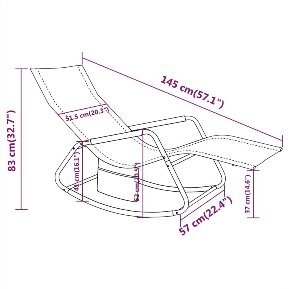 Sun Lounger Steel and Textilene Black
