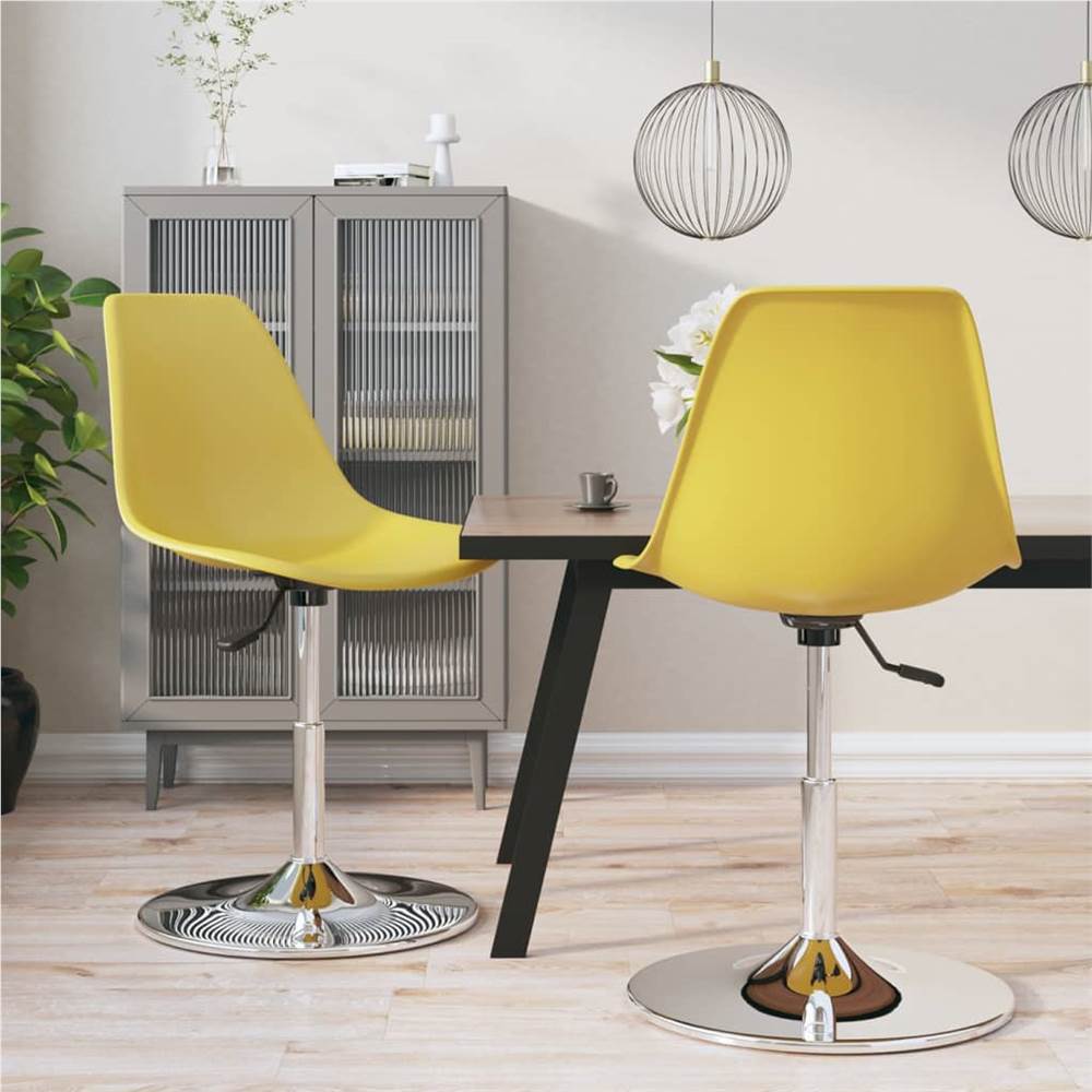 

Swivel Dining Chairs 2 pcs Yellow PP