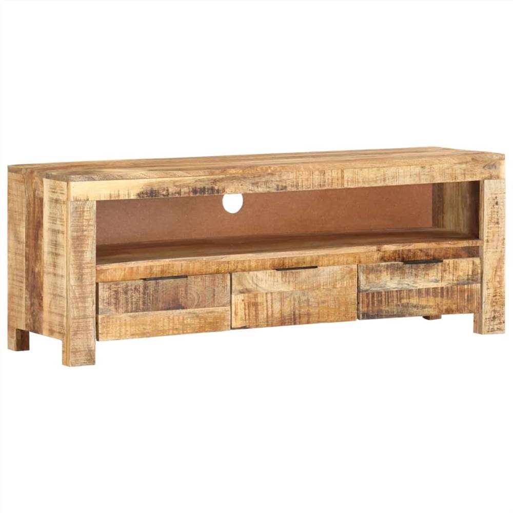 

TV Cabinet 110x30x40 cm Rough Mango Wood