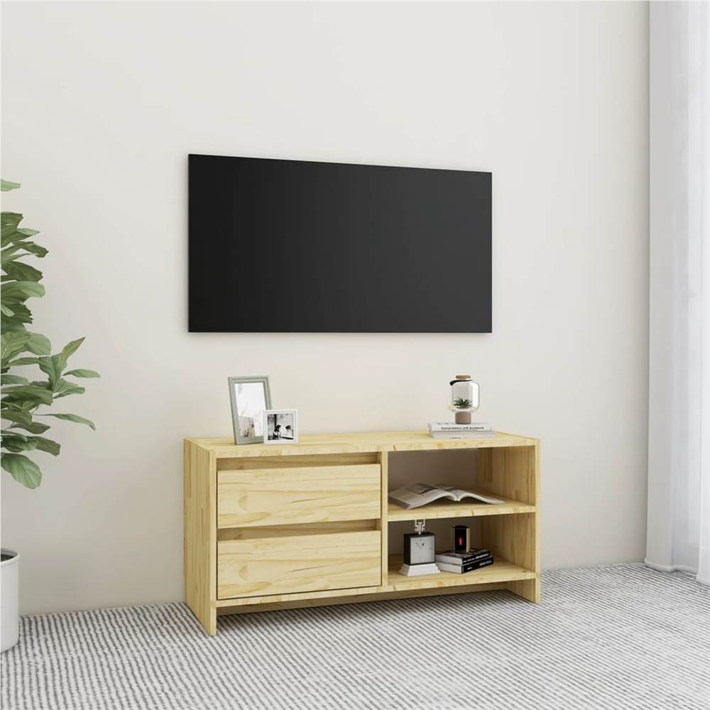 

TV Cabinet 80x31x39 cm Solid Pinewood