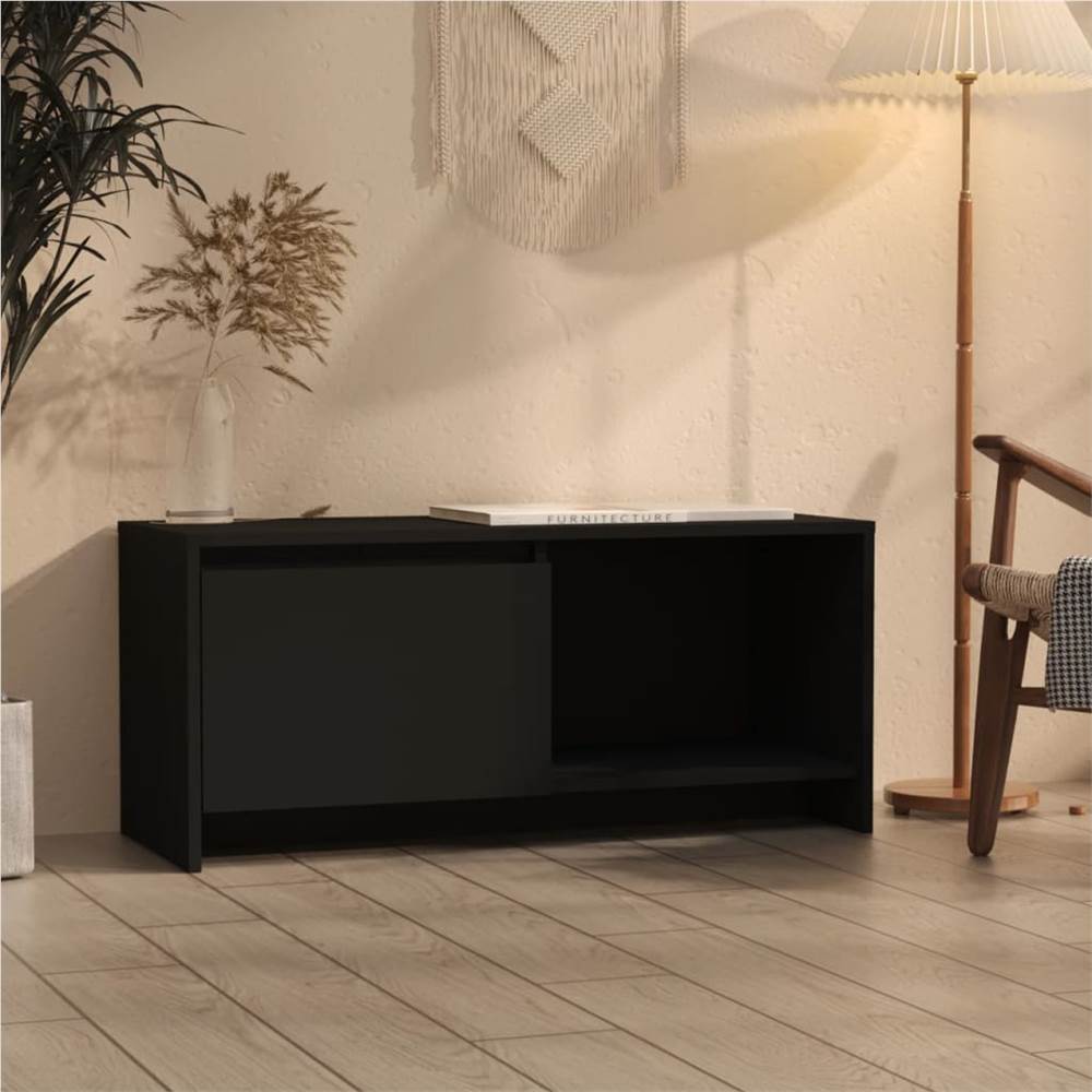 

TV Cabinet Black 90x35x40 cm Chipboard