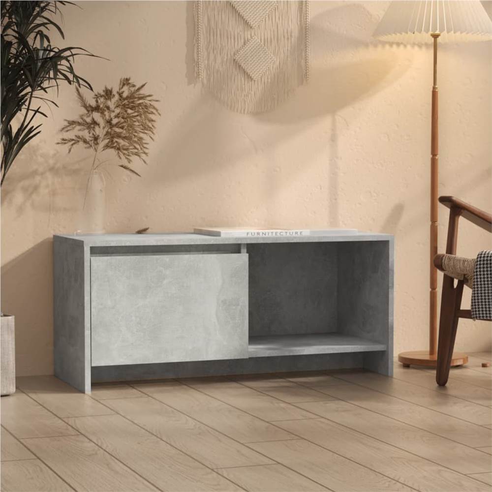

TV Cabinet Concrete Grey 90x35x40 cm Chipboard