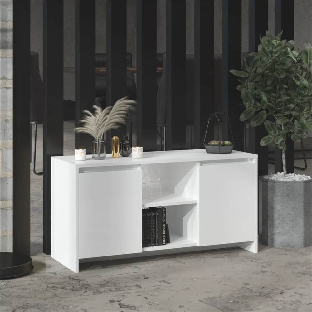 

TV Cabinet High Gloss White 102x37.5x52.5 cm Chipboard