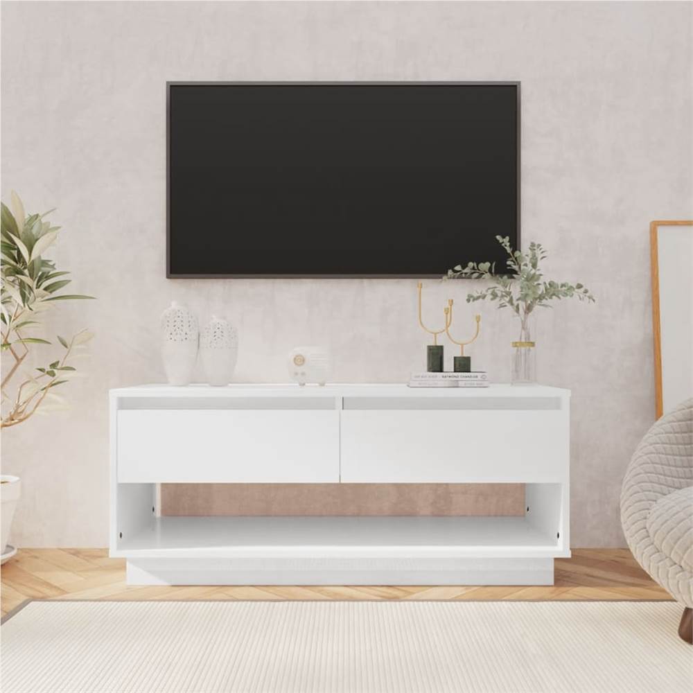 

TV Cabinet High Gloss White 102x41x44 cm Chipboard