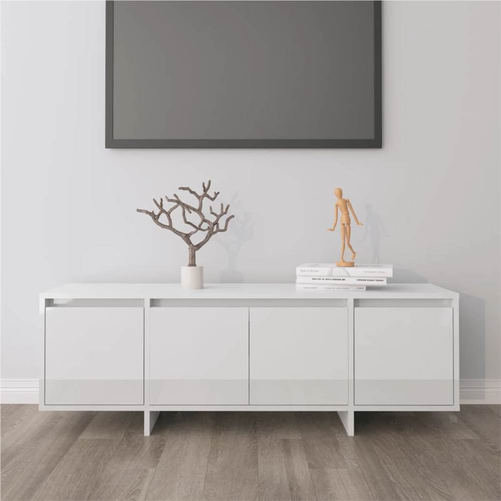 

TV Cabinet High Gloss White 120x30x40.5 cm Chipboard