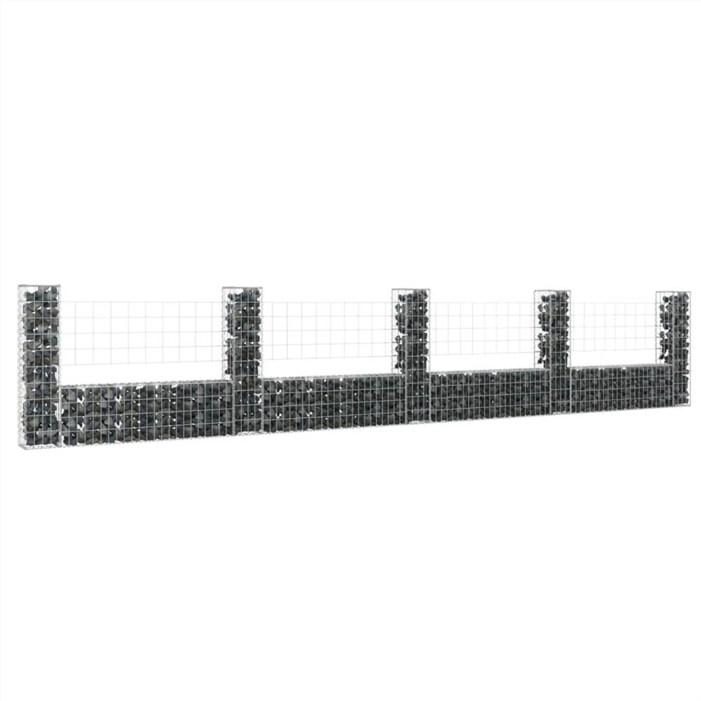 

U-shape Gabion Basket with 5 Posts Iron 500x20x100 cm