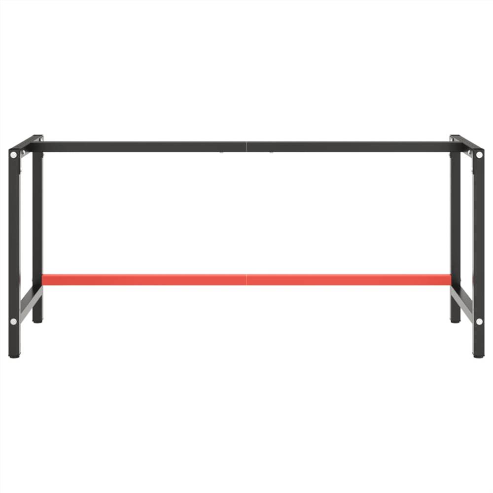 Work Bench Frame Matte Black and Matte Red 180x57x79 cm Metal