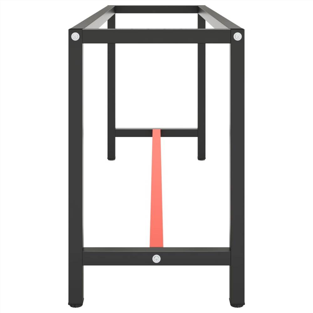 Work Bench Frame Matte Black and Matte Red 190x50x79 cm Metal