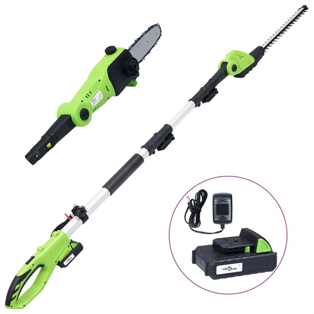 2-in-1 Pole Trimmer&Saw with Battery Pack 20V 1500 mAh Li-ion