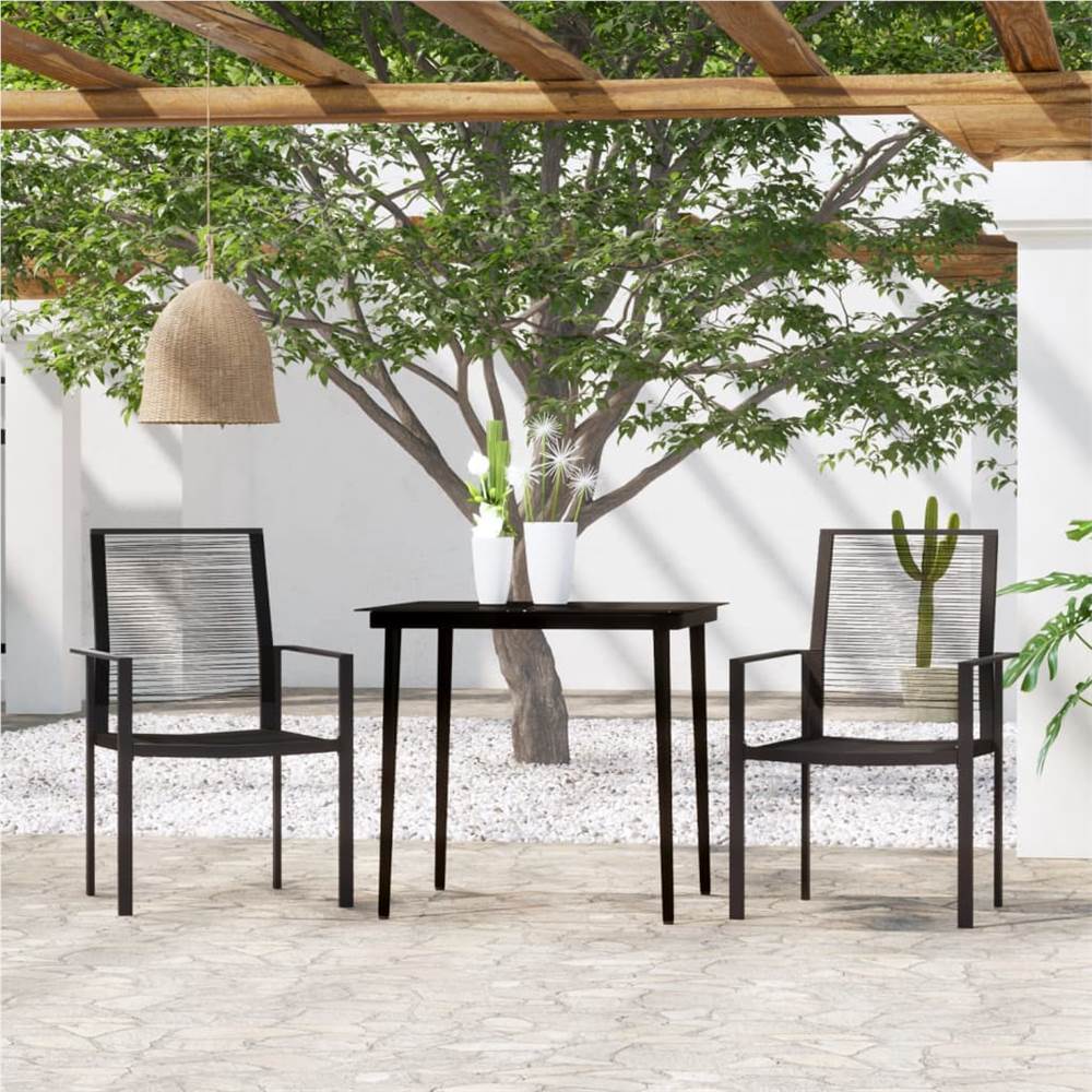 

3 Piece Garden Dining Set Black