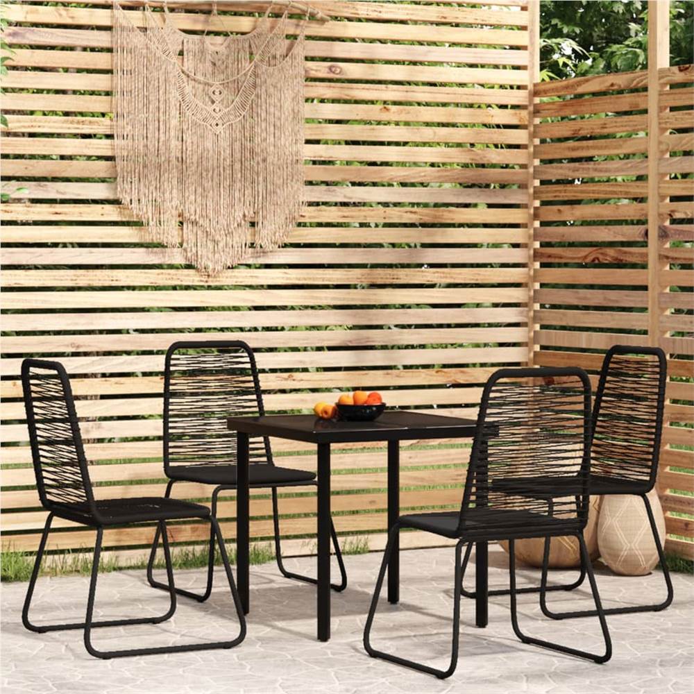 

5 Piece Garden Dining Set Black
