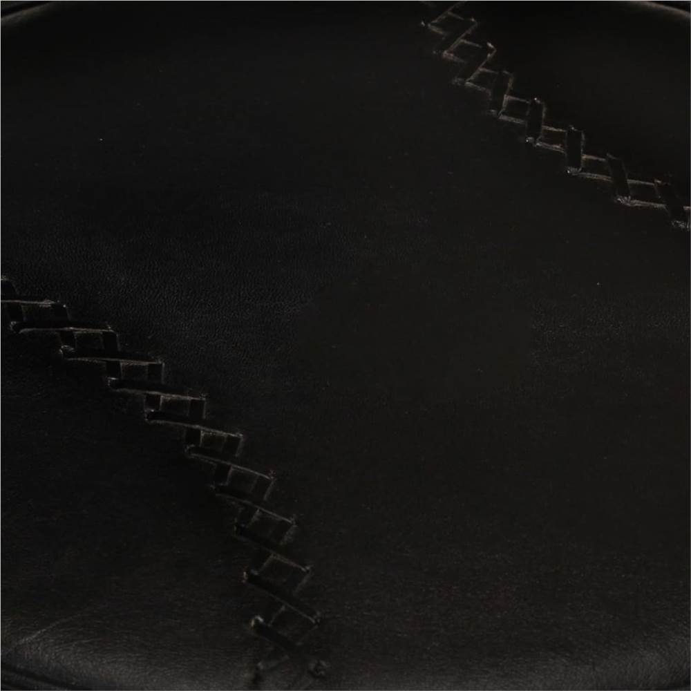 Bar Stools 2 pcs Black Real Goat Leather