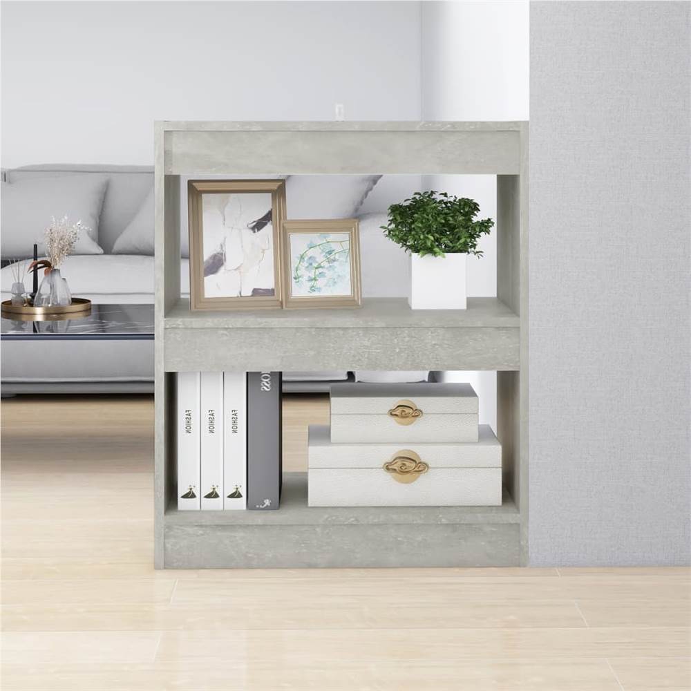 

Book Cabinet/Room Divider Concrete Grey 60x30x72 cm