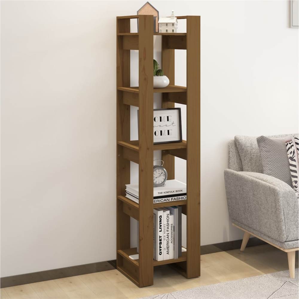 Book Cabinet/Room Divider Honey Brown 41x35x160 cm Solid Wood Pine