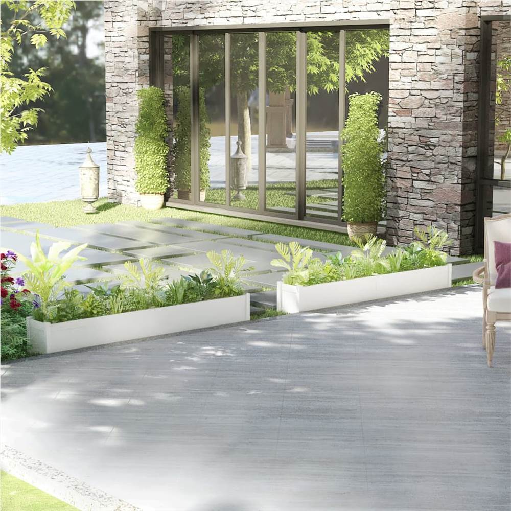 

Garden Planters 2 pcs White 200x31x31 cm Solid Pinewood