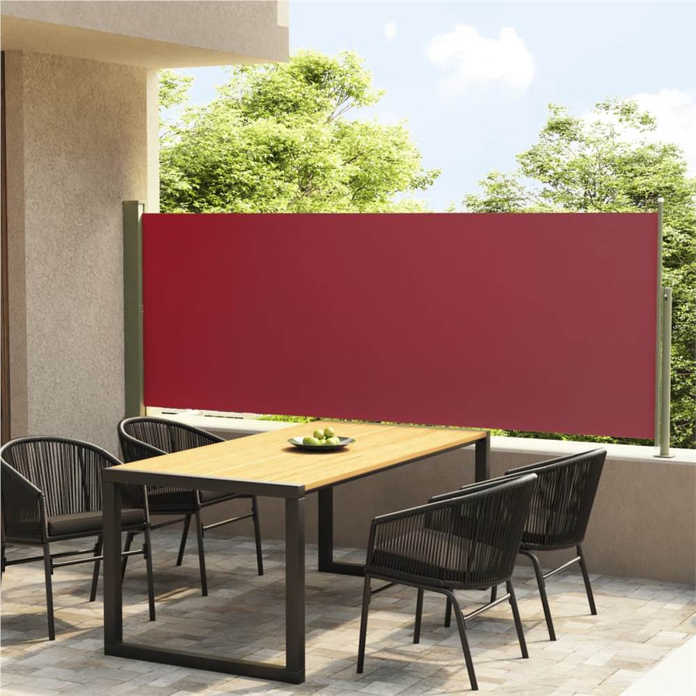 Patio Retractable Side Awning 117x300 cm Red