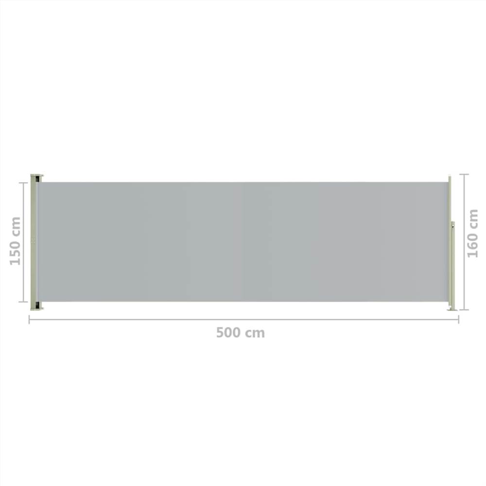 Patio Retractable Side Awning 160x500 cm Grey