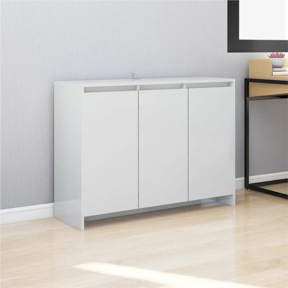 

Sideboard High Gloss White 102x33x75 cm Chipboard