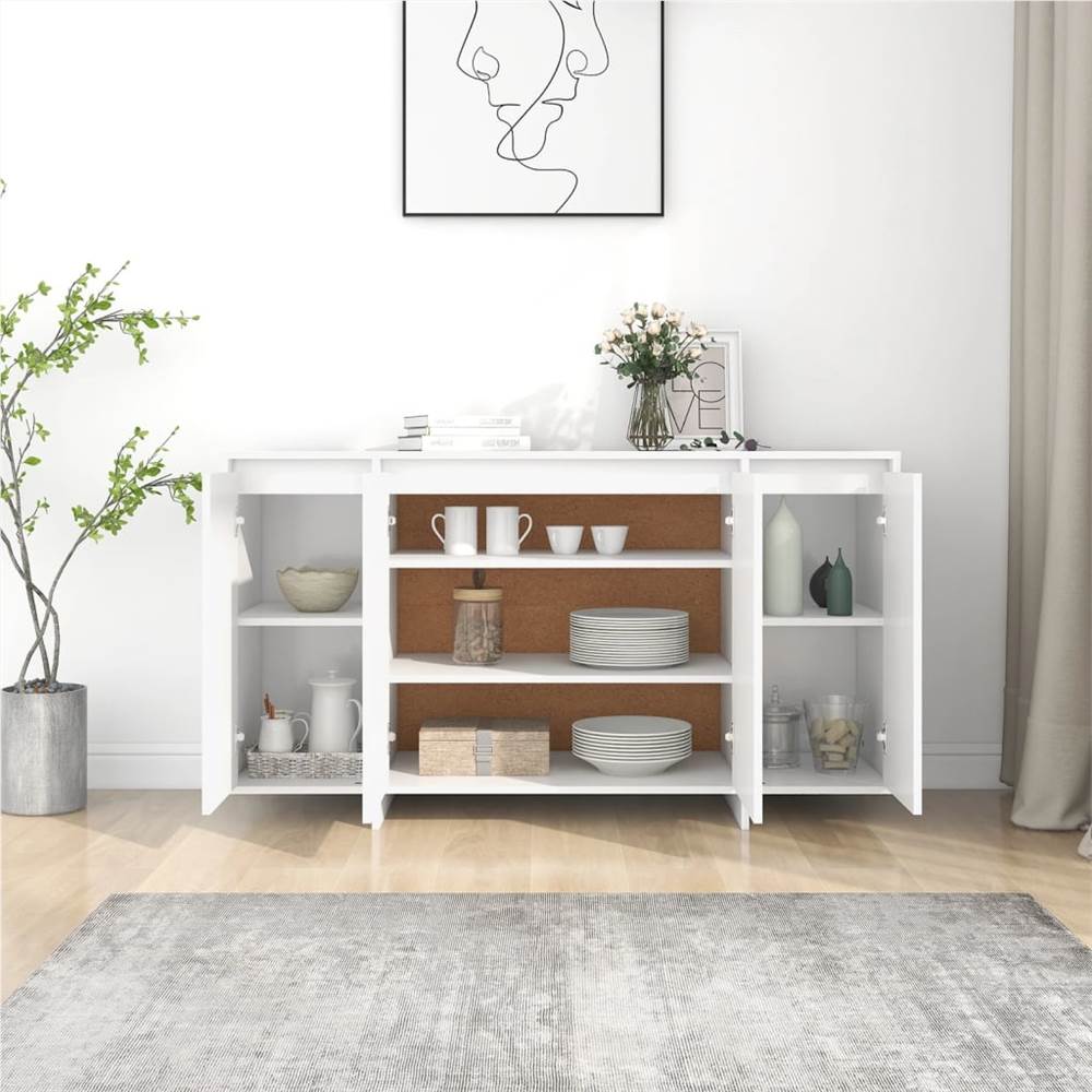 Sideboard White 135x41x75 Cm Chipboard 8 Sideboard White 135x41x75 cm Chipboard
