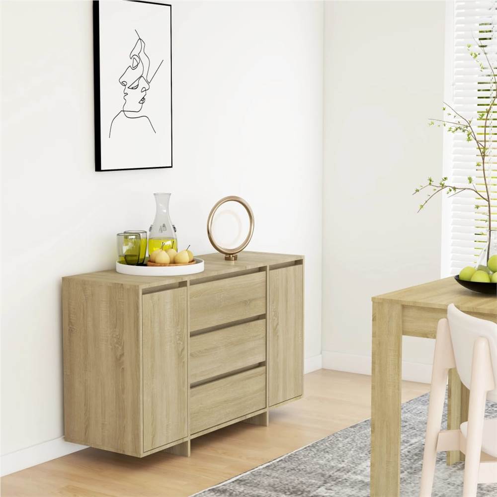 

Sideboard with 3 Drawers Sonoma Oak 120x41x75 cm Chipboard