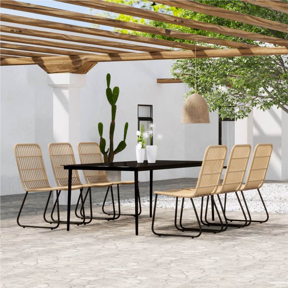 

7 Piece Garden Dining Set Oak