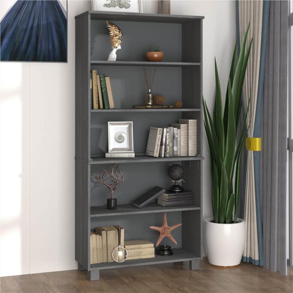 

Highboard Solid Wood Pine Dark Grey