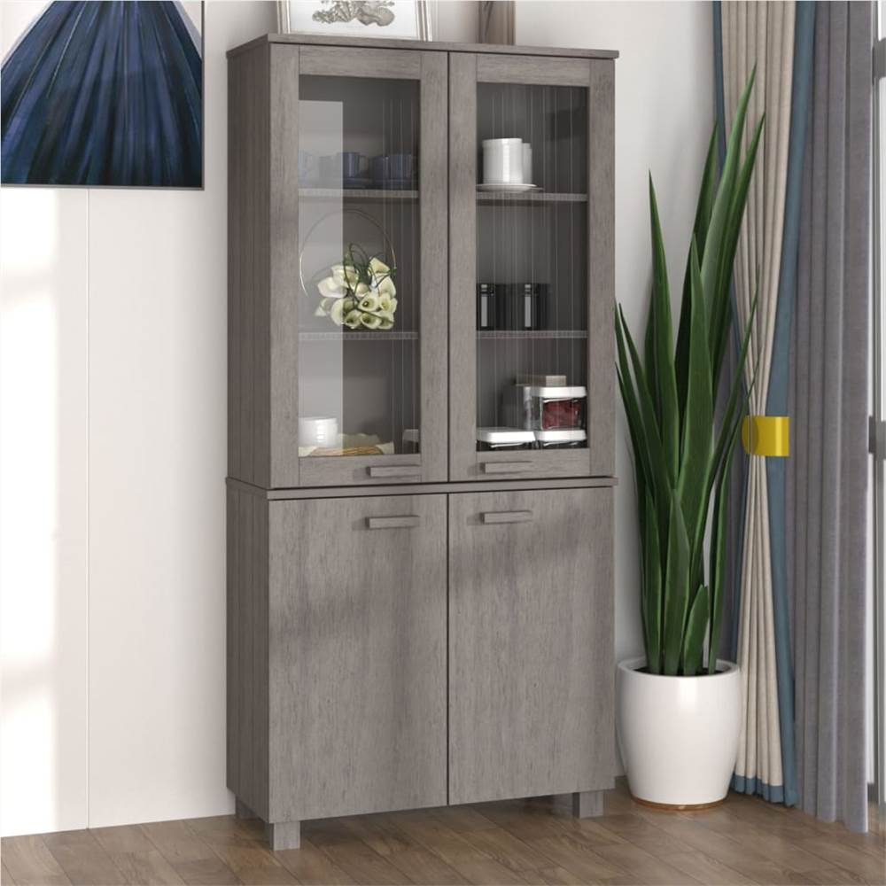 

Highboard Solid Wood Pine Light Grey