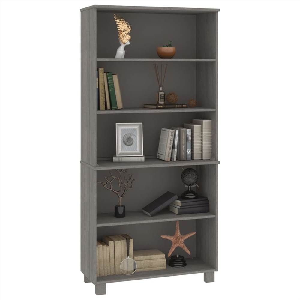 Highboard Solid Wood Pine Light Grey