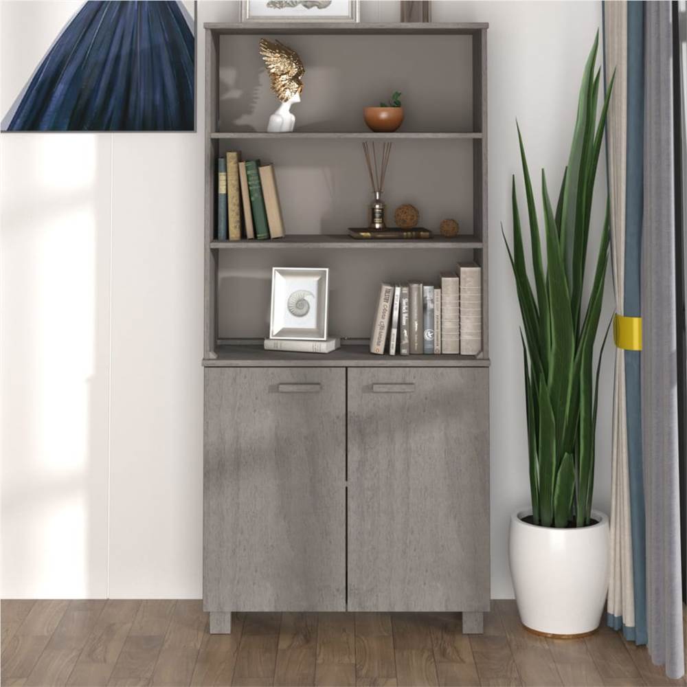 

Highboard Solid Wood Pine Light Grey