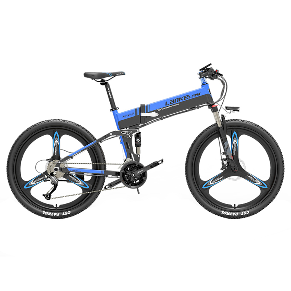 LANKELEISI XT750 Sports Version Electric Bike 500W Motor 14.5Ah Battery 26*1.95'' Kenda Tire - Blue
