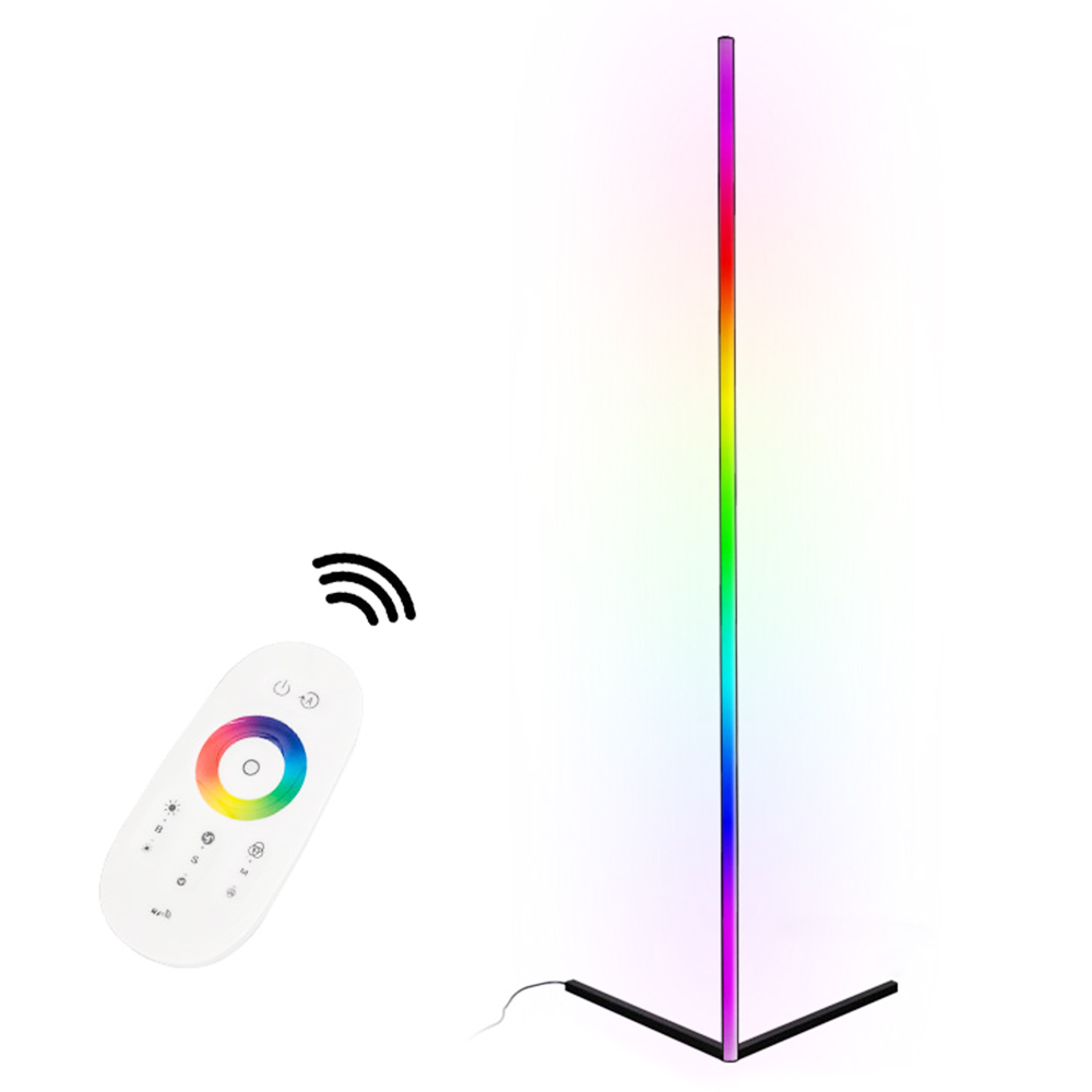 Lâmpada de pé tripé decorativa de controle remoto, lâmpada de chão de canto LED RGB moderna nórdica CCT mudança de cor para sala de estar