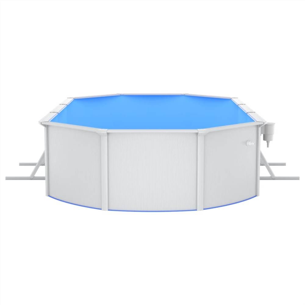 Swimming Pool with Steel Wall Oval 610x360x120 cm White