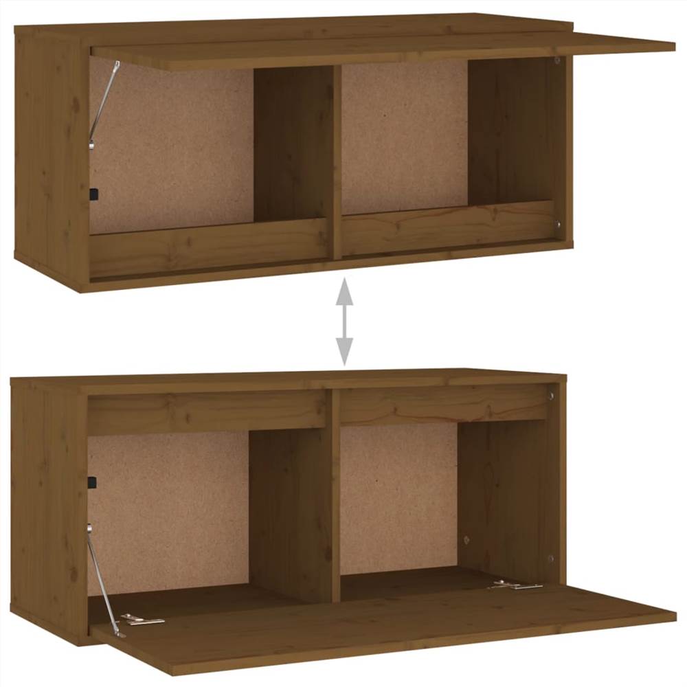 TV Cabinets 8 pcs Honey Brown Solid Wood Pine