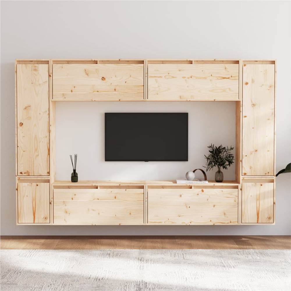 

TV Cabinets 8 pcs Solid Wood Pine